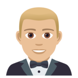 Person in Tuxedo: Medium-Light Skin Tone on JoyPixels 5.0