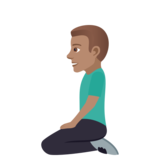 Man Kneeling: Medium Skin Tone on JoyPixels 5.0