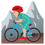 Man Mountain Biking: Medium-Light Skin Tone on JoyPixels 5.0