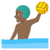 Man Playing Water Polo: Medium-Dark Skin Tone on JoyPixels 5.0
