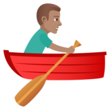 Man Rowing Boat: Medium Skin Tone on JoyPixels 5.0