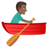 Man Rowing Boat: Medium-Dark Skin Tone on JoyPixels 5.0