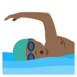 Man Swimming: Medium-Dark Skin Tone on JoyPixels 5.0