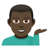 Man Tipping Hand: Dark Skin Tone on JoyPixels 5.0