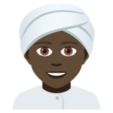 Person Wearing Turban: Dark Skin Tone on JoyPixels 5.0