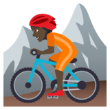 Person Mountain Biking: Dark Skin Tone on JoyPixels 5.0