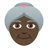 Old Woman: Dark Skin Tone on JoyPixels 5.0