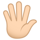 Hand with Fingers Splayed: Light Skin Tone on JoyPixels 5.0