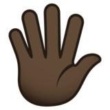 Hand with Fingers Splayed: Dark Skin Tone on JoyPixels 5.0
