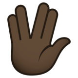 Vulcan Salute: Dark Skin Tone on JoyPixels 5.0