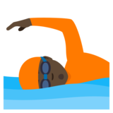 Person Swimming: Dark Skin Tone on JoyPixels 5.0