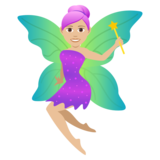 Woman Fairy: Medium-Light Skin Tone on JoyPixels 5.0