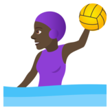 Woman Playing Water Polo: Dark Skin Tone on JoyPixels 5.0