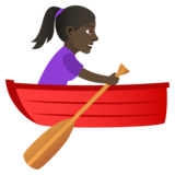 Woman Rowing Boat: Dark Skin Tone on JoyPixels 5.0