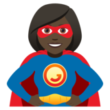 Woman Superhero: Dark Skin Tone on JoyPixels 5.0