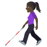 Woman with White Cane: Dark Skin Tone on JoyPixels 5.0