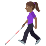 Woman with White Cane: Medium-Dark Skin Tone on JoyPixels 5.0