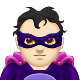 Man Supervillain: Light Skin Tone on Emojipedia Sample Images 11.0