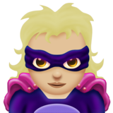 Woman Supervillain: Medium-Light Skin Tone on Emojipedia Sample Images 11.1