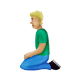 Person Kneeling: Medium-Light Skin Tone on Emojipedia Sample Images 12.0