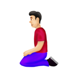 Man Kneeling: Light Skin Tone on Emojipedia Sample Images 12.0