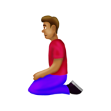 Man Kneeling: Medium Skin Tone on Emojipedia Sample Images 12.0