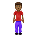 Man Standing: Medium-Dark Skin Tone on Emojipedia Sample Images 12.0