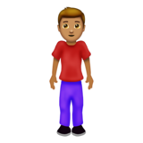 Man Standing: Medium Skin Tone on Emojipedia Sample Images 12.0