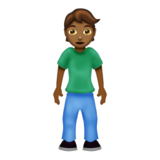 Person Standing: Medium-Dark Skin Tone on Emojipedia Sample Images 12.0