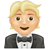 Person in Tuxedo: Medium-Light Skin Tone on Emojipedia Sample Images 13.0