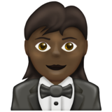 Woman in Tuxedo: Dark Skin Tone on Emojipedia Sample Images 13.0