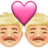 Kiss: Man, Man, Medium-Light Skin Tone on Emojipedia Sample Images 13.1