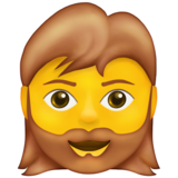 Woman: Beard on Emojipedia Sample Images 13.1