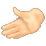 Leftwards Hand: Light Skin Tone on Emojipedia Sample Images 14.0
