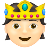 Person with Crown: Light Skin Tone on Emojipedia Sample Images 14.0
