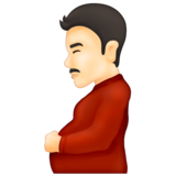 Pregnant Man: Light Skin Tone on Emojipedia Sample Images 14.0