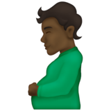Pregnant Person: Dark Skin Tone on Emojipedia Sample Images 14.0