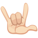 Love-You Gesture: Light Skin Tone on Facebook 2.1