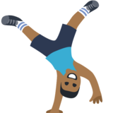 Man Cartwheeling: Medium-Dark Skin Tone on Facebook 2.1