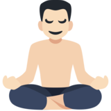 Man in Lotus Position: Light Skin Tone on Facebook 2.1