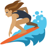 Woman Surfing: Medium Skin Tone on Facebook 2.1