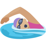 Woman Swimming: Medium-Light Skin Tone on Facebook 2.1