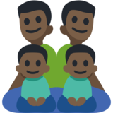 Family - Man: Dark Skin Tone, Man: Dark Skin Tone, Boy: Dark Skin Tone, Boy: Dark Skin Tone on Facebook 2.2