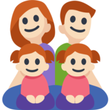 Family - Man: Light Skin Tone, Woman: Light Skin Tone, Girl: Light Skin Tone, Girl: Light Skin Tone on Facebook 2.2