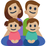 Family - Man: Medium-Light Skin Tone, Woman: Medium-Light Skin Tone, Girl: Medium-Light Skin Tone, Boy: Medium-Light Skin Tone on Facebook 2.2
