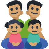 Family - Man: Medium Skin Tone, Man: Medium Skin Tone, Girl: Medium Skin Tone, Boy: Medium Skin Tone on Facebook 2.2