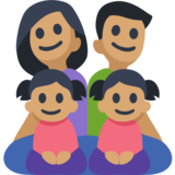 Family - Man: Medium Skin Tone, Woman: Medium Skin Tone, Girl: Medium Skin Tone, Girl: Medium Skin Tone on Facebook 2.2