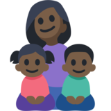 Family - Woman: Dark Skin Tone, Girl: Dark Skin Tone, Boy: Dark Skin Tone on Facebook 2.2