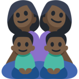 Family - Woman: Dark Skin Tone, Woman: Dark Skin Tone, Boy: Dark Skin Tone, Boy: Dark Skin Tone on Facebook 2.2