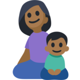 Family - Woman: Medium-Dark Skin Tone, Boy: Medium-Dark Skin Tone on Facebook 2.2